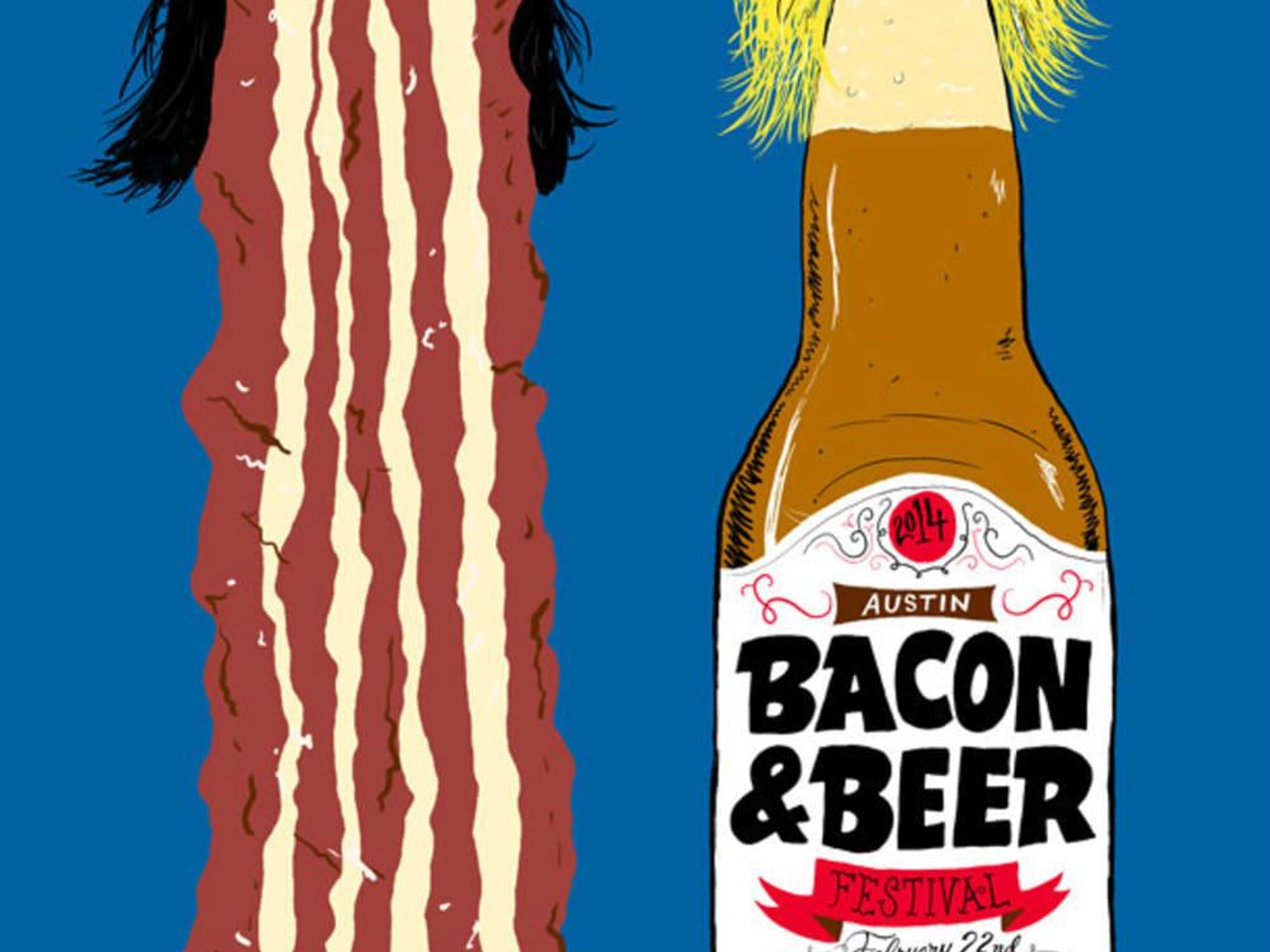 poster for the first annual Austin Bacon and Beer Festival