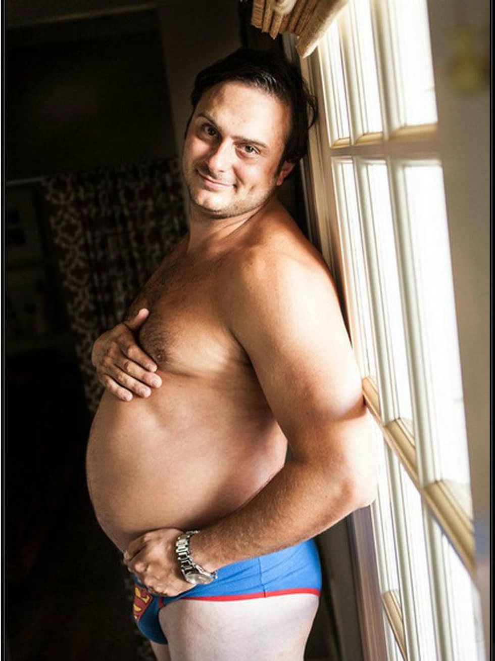 Austin man poses with beer belly for best pregnancy photo shoot ever -  CultureMap Austin