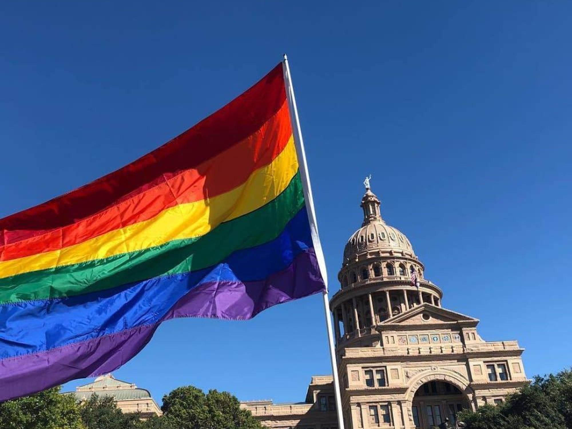 Pride flag Texas capitol