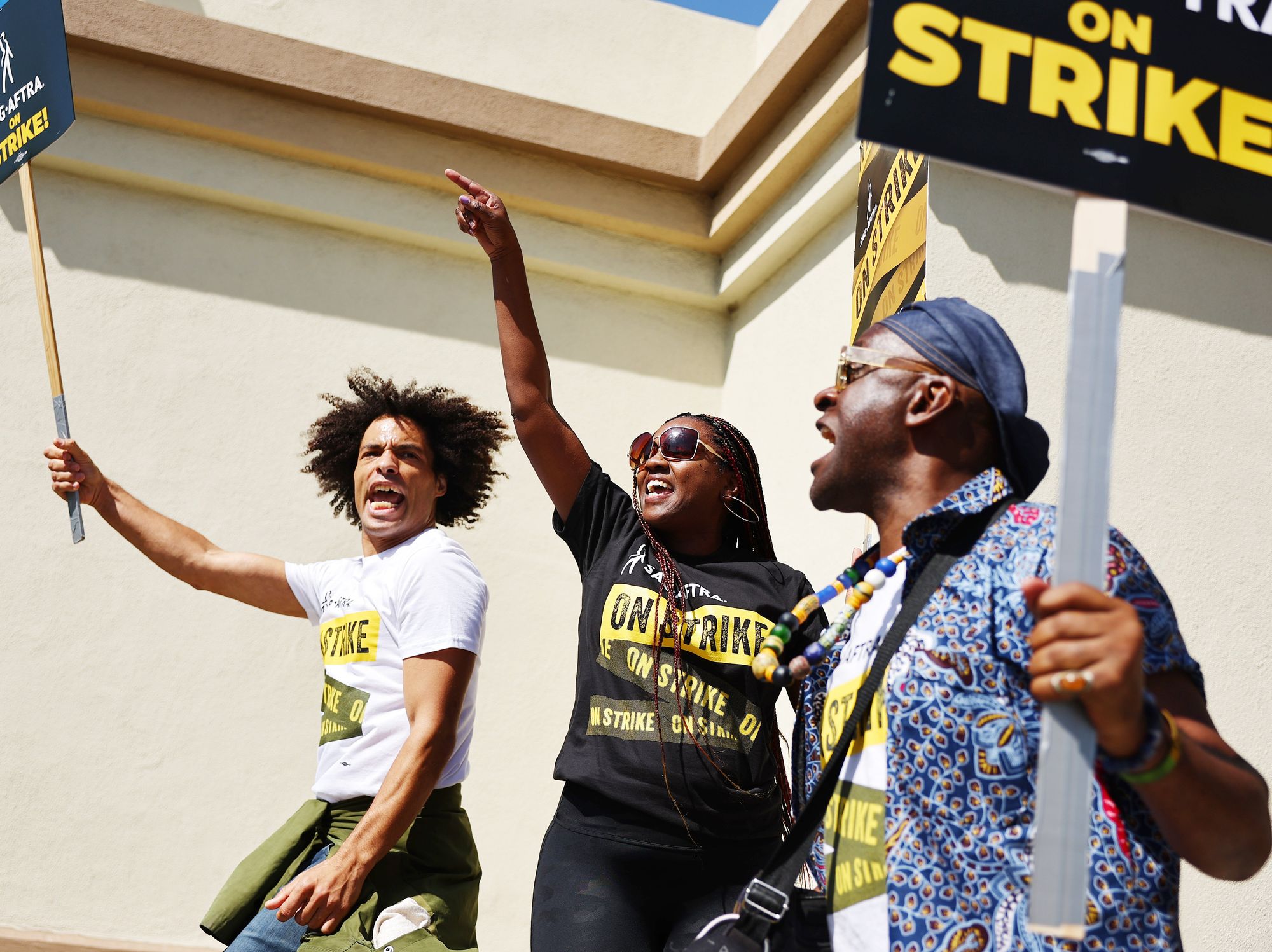 Protestors during WGA Strike