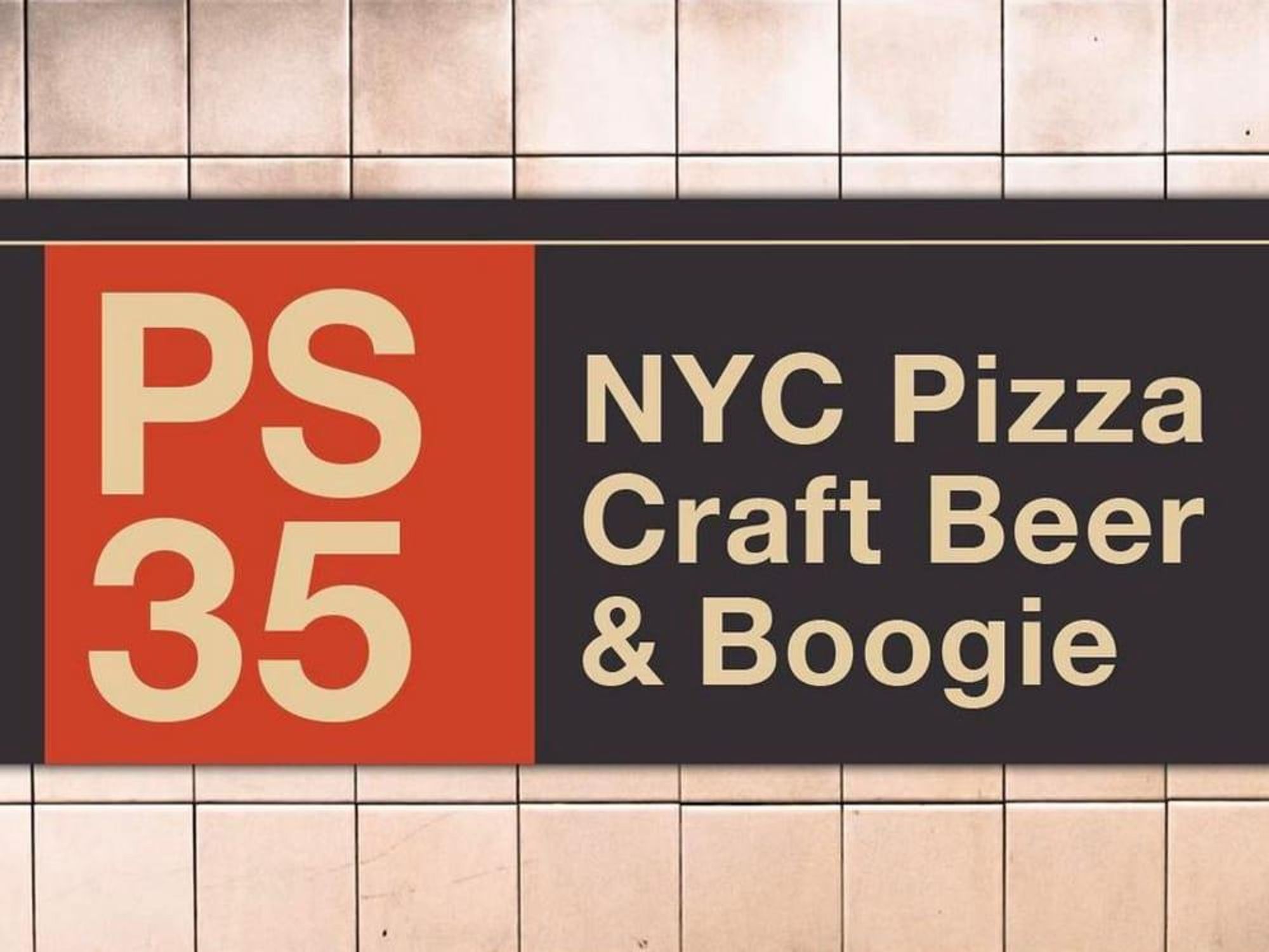 PS 35 pizza restaurant sign