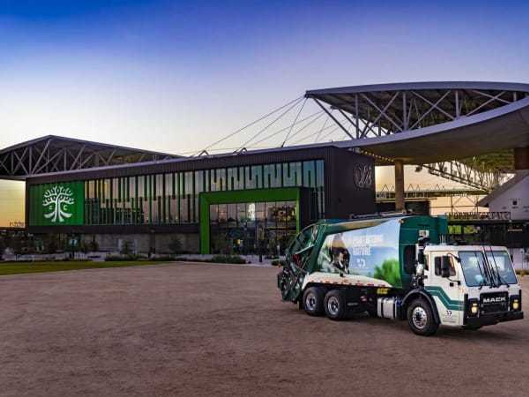 Q2 Stadium with Texas Disposal Systems truck