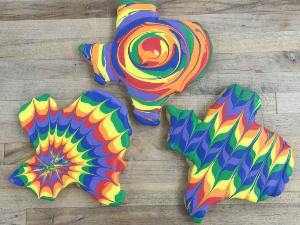 Quack's ATX tie dye cookies