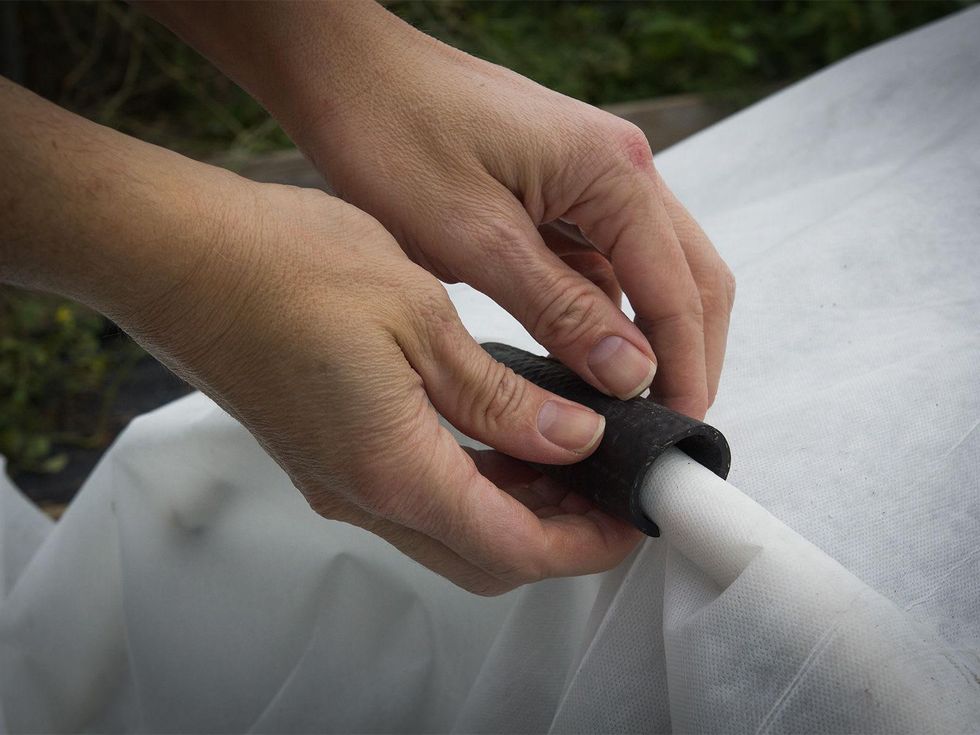 Radiator hose used as clip