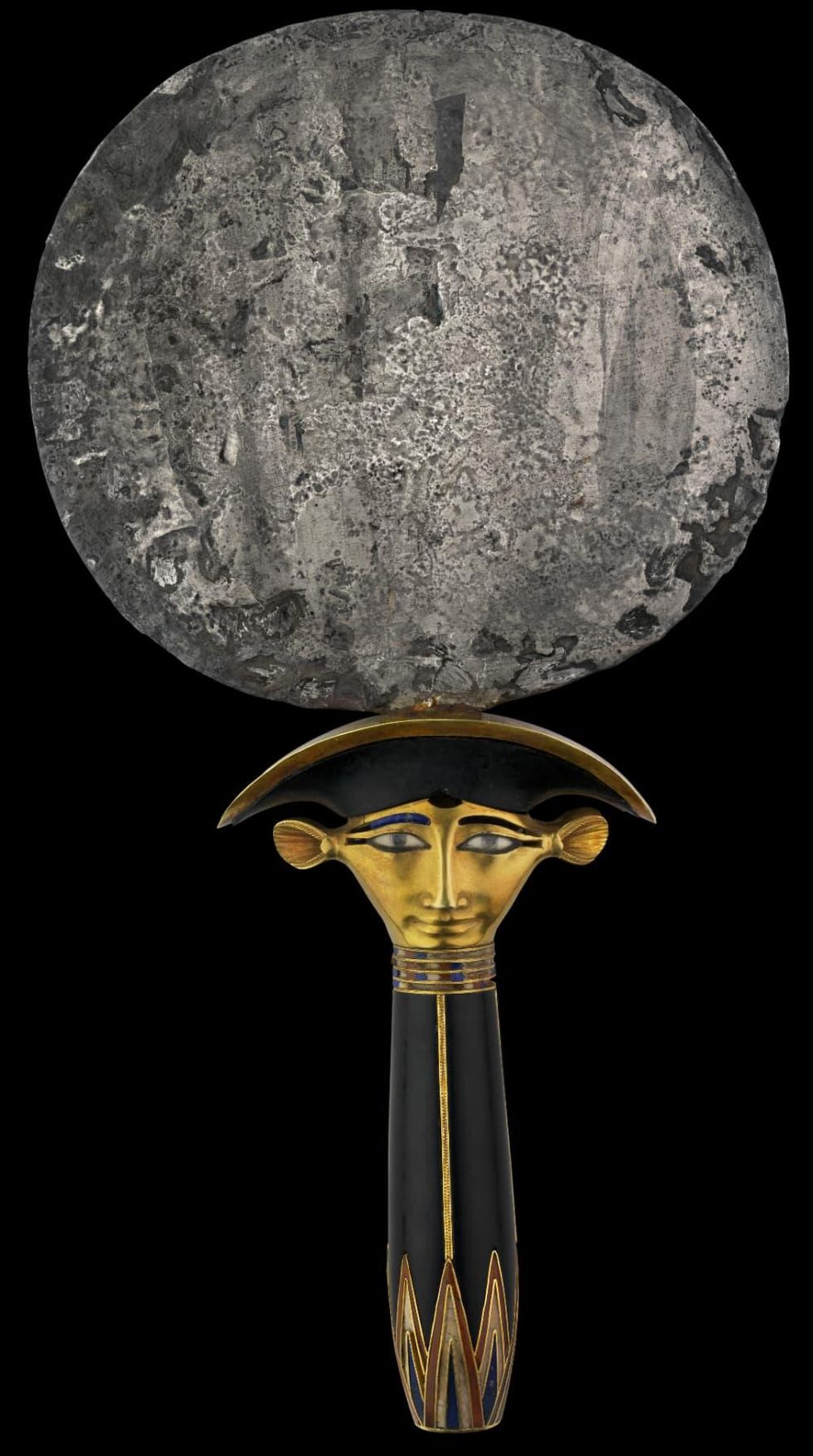 Ramses the Great and the Gold of the Pharaohs Houston Museum of Natural Science Silver Mirror with Hathor Head Handle