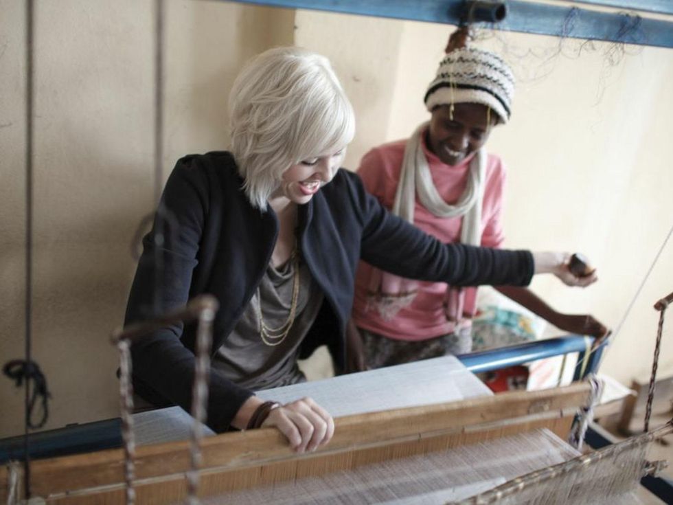 Raven + Lily CEO Kirsten Dickerson at the loom