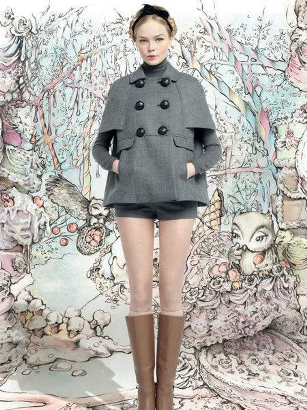 Red Valentino cape Fashion Week fall 2013