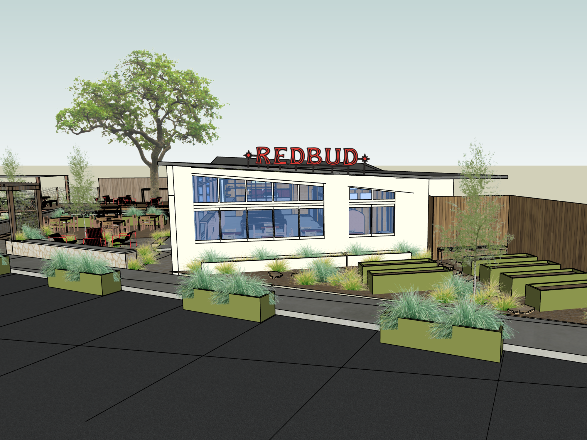 Redbud Ice House Austin rendering