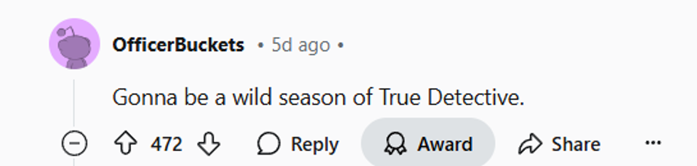 Reddit discourse about Matthew McConaughey and Woody Harrelson