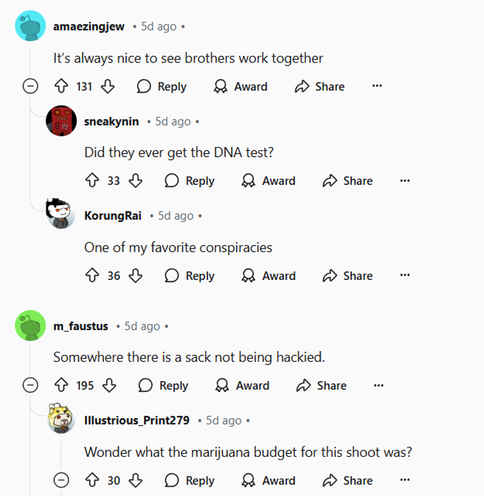 Reddit discourse about Matthew McConaughey and Woody Harrelson