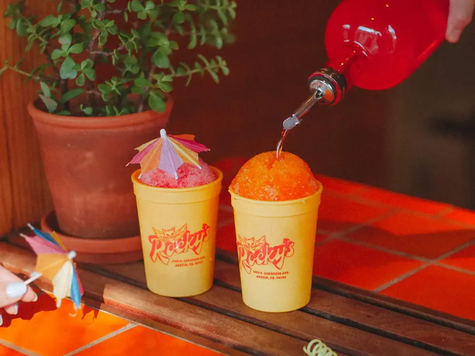 Refreshing and fun are the main vibes at Rocky's Bar at the Austin Motel.