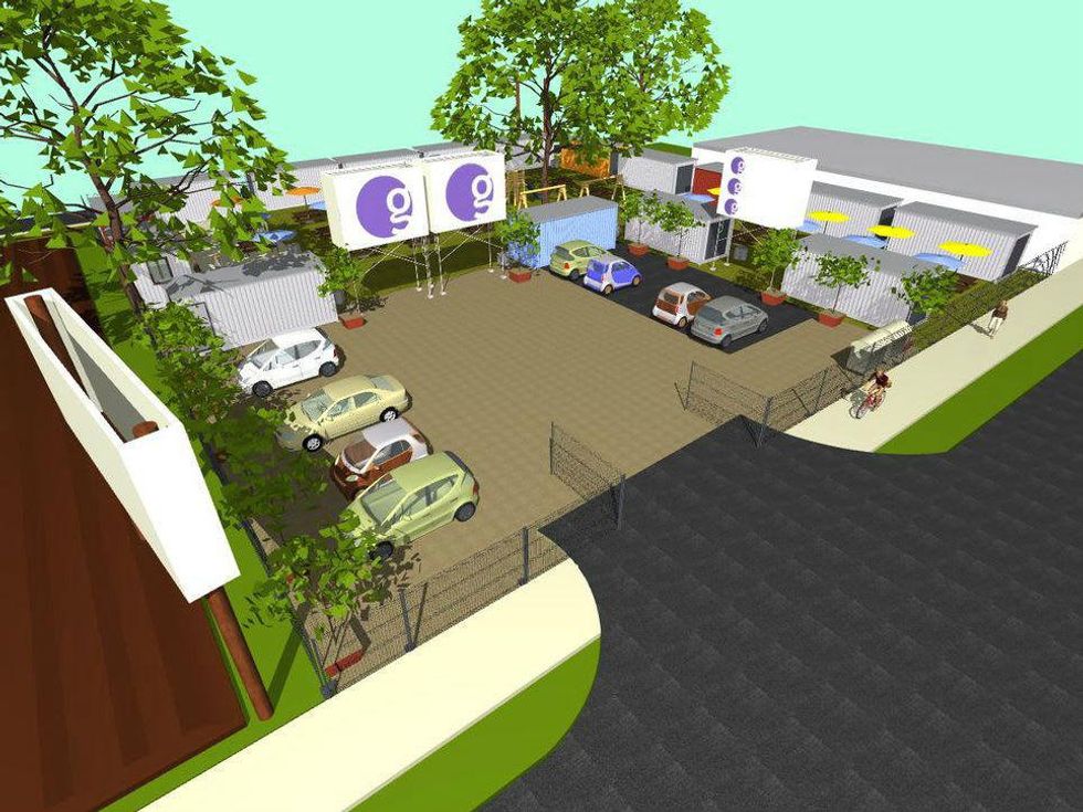 rendering of GoodLife Food Park on I-35 and cesar chavez