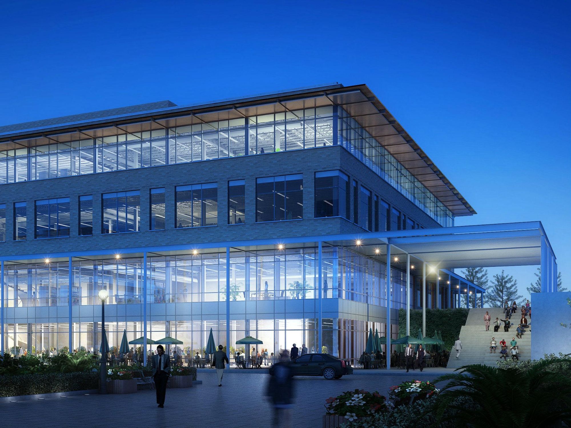 Rendering of Highland Mall Dillard's space into offices for Rackspace