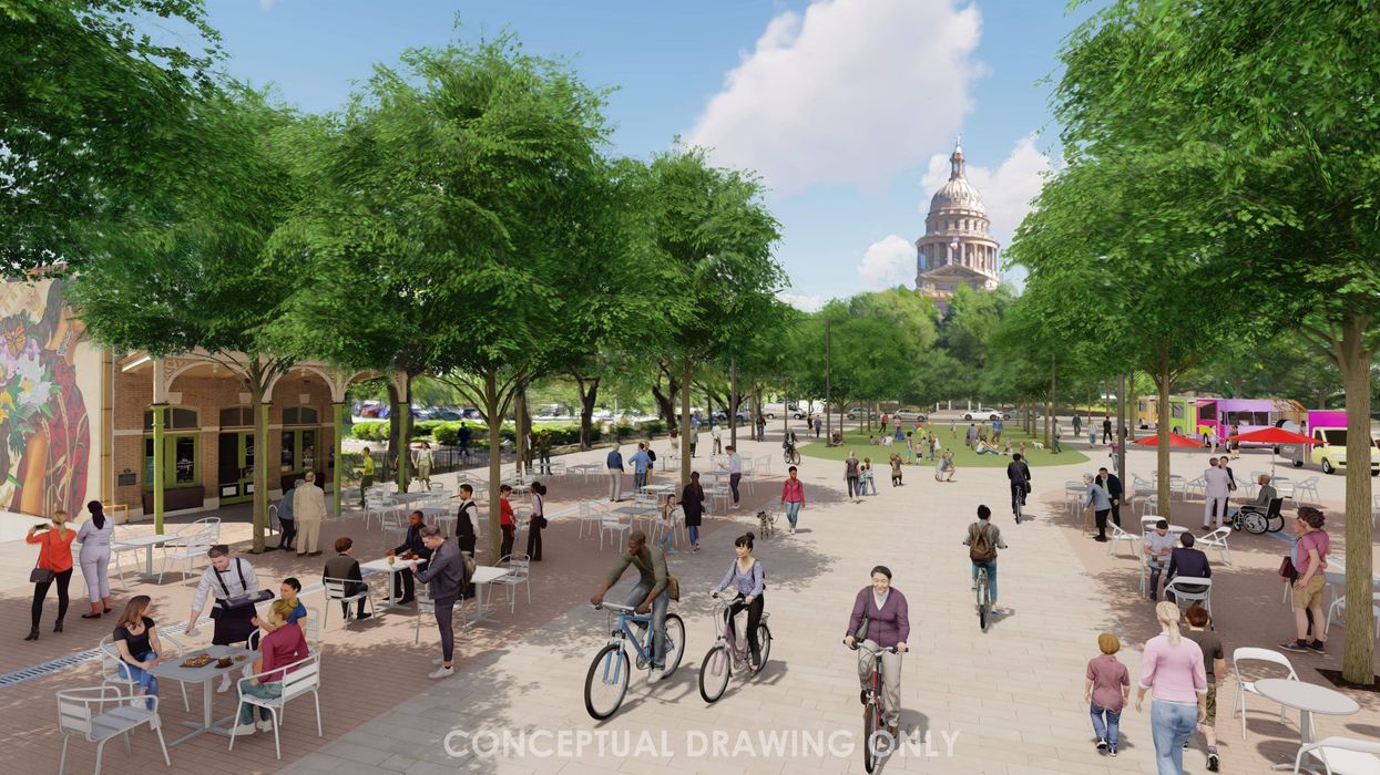 Rendering of the proposed plaza on Congress Avenue in downtown Austin