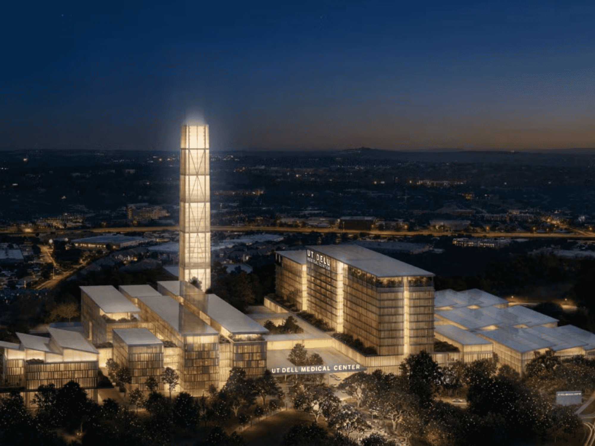 Rendering of the UT Dell Medical Center