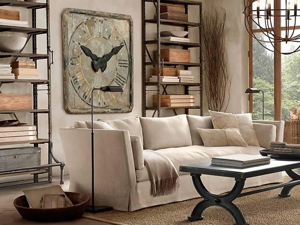 Restoration Hardware Grand Saint Etienne stone wall clock