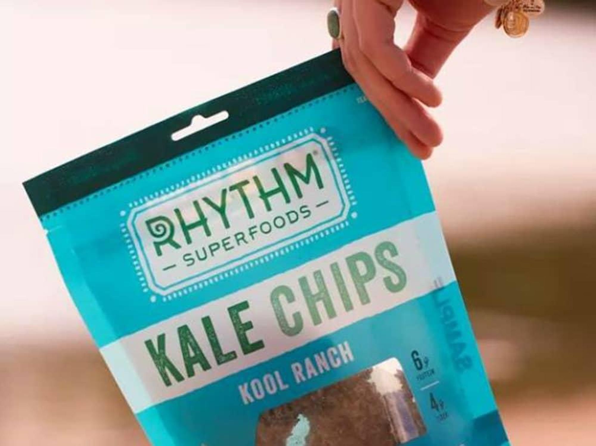 Rhythm Superfoods kale chips ranch flavor bag