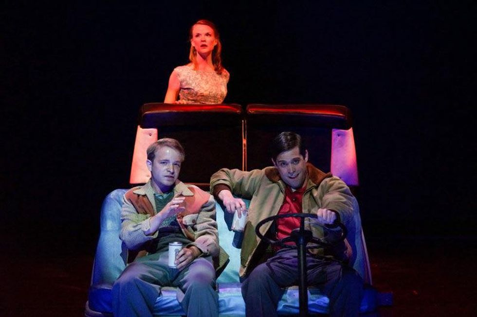 Rich (Jon Cook) and Danny (Jacob Trussell) on the road with Honey (Erin Barlow)
