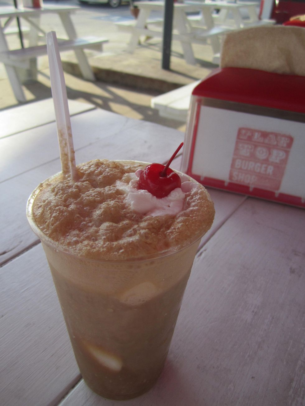 Root beer float at Flat Top Burger Shop in Austin