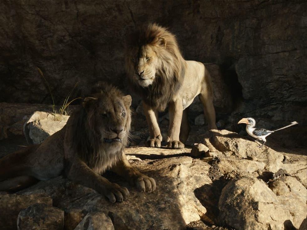 Scar, Mufasa, and Zazu in The Lion King