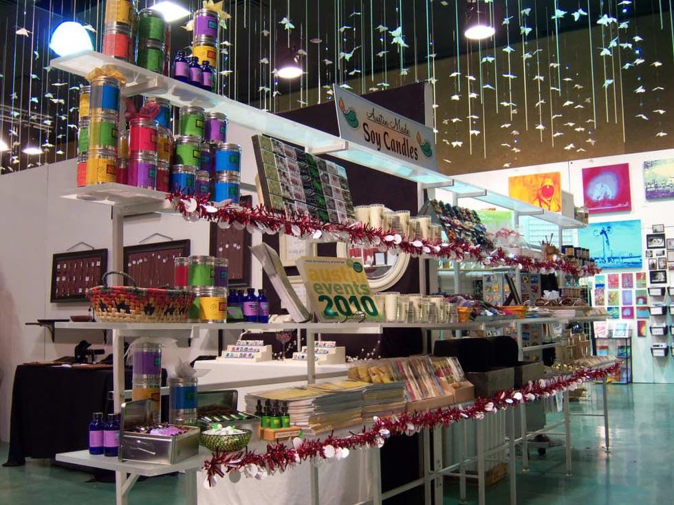 shelves of gifts and presents at the Blue Genie Art Bazaar
