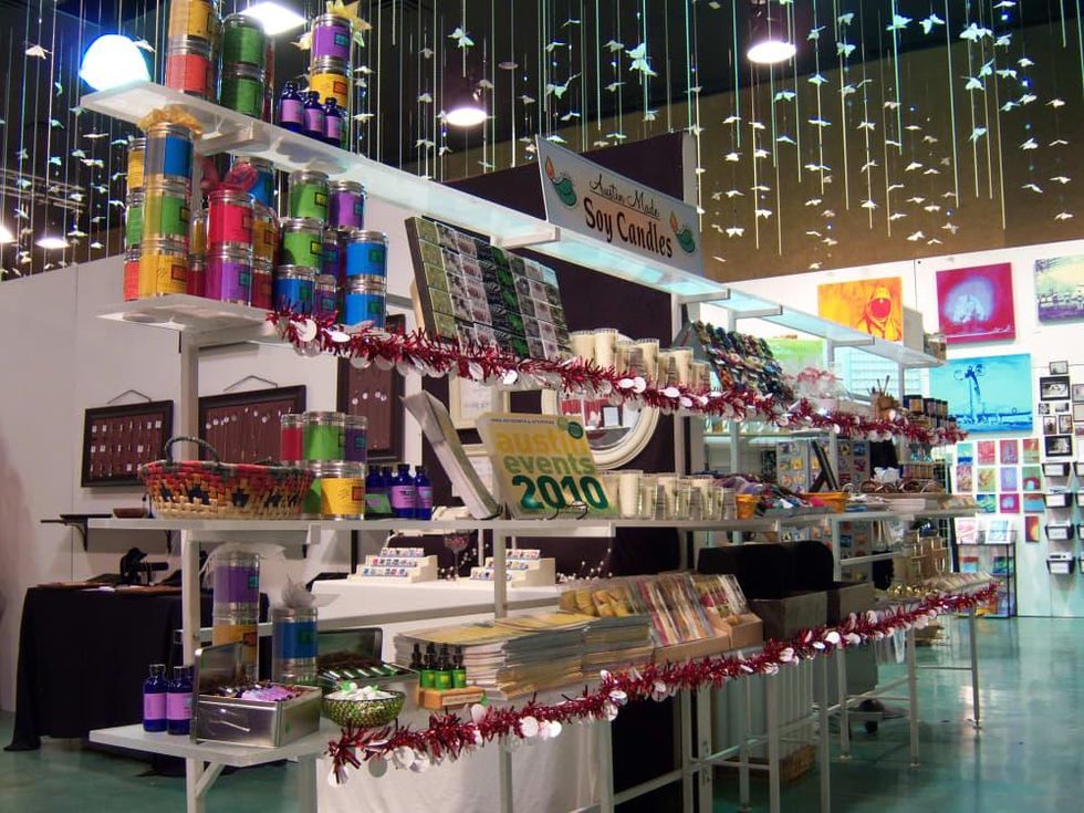 shelves of gifts and presents at the Blue Genie Art Bazaar