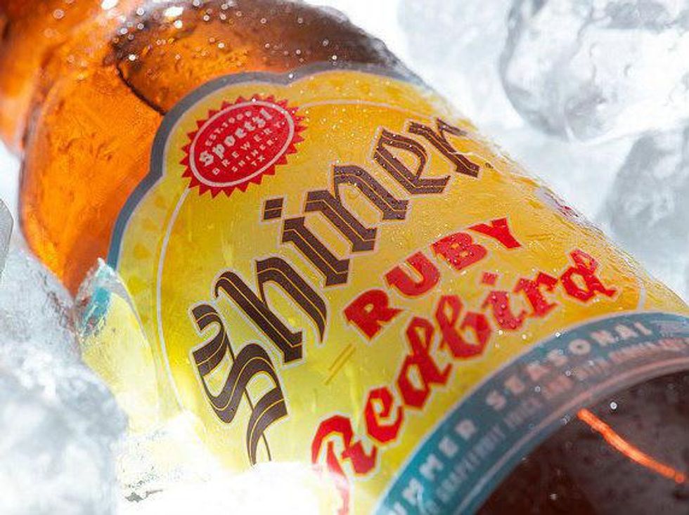 Shiner Ruby Red Bird beer