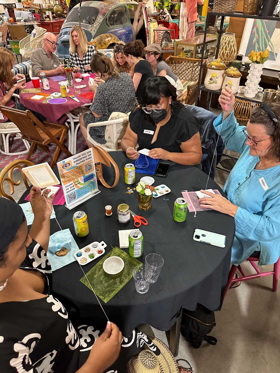 Sip and Sew beading event