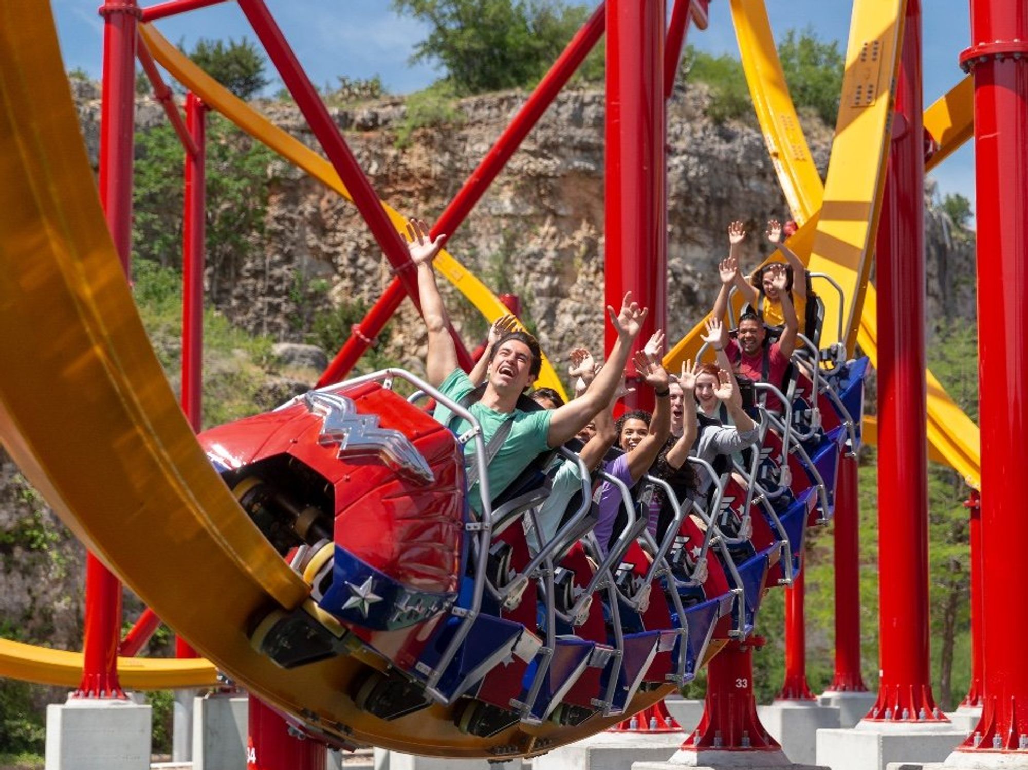 Six Flags Fiesta Texas Wonder Woman coaster