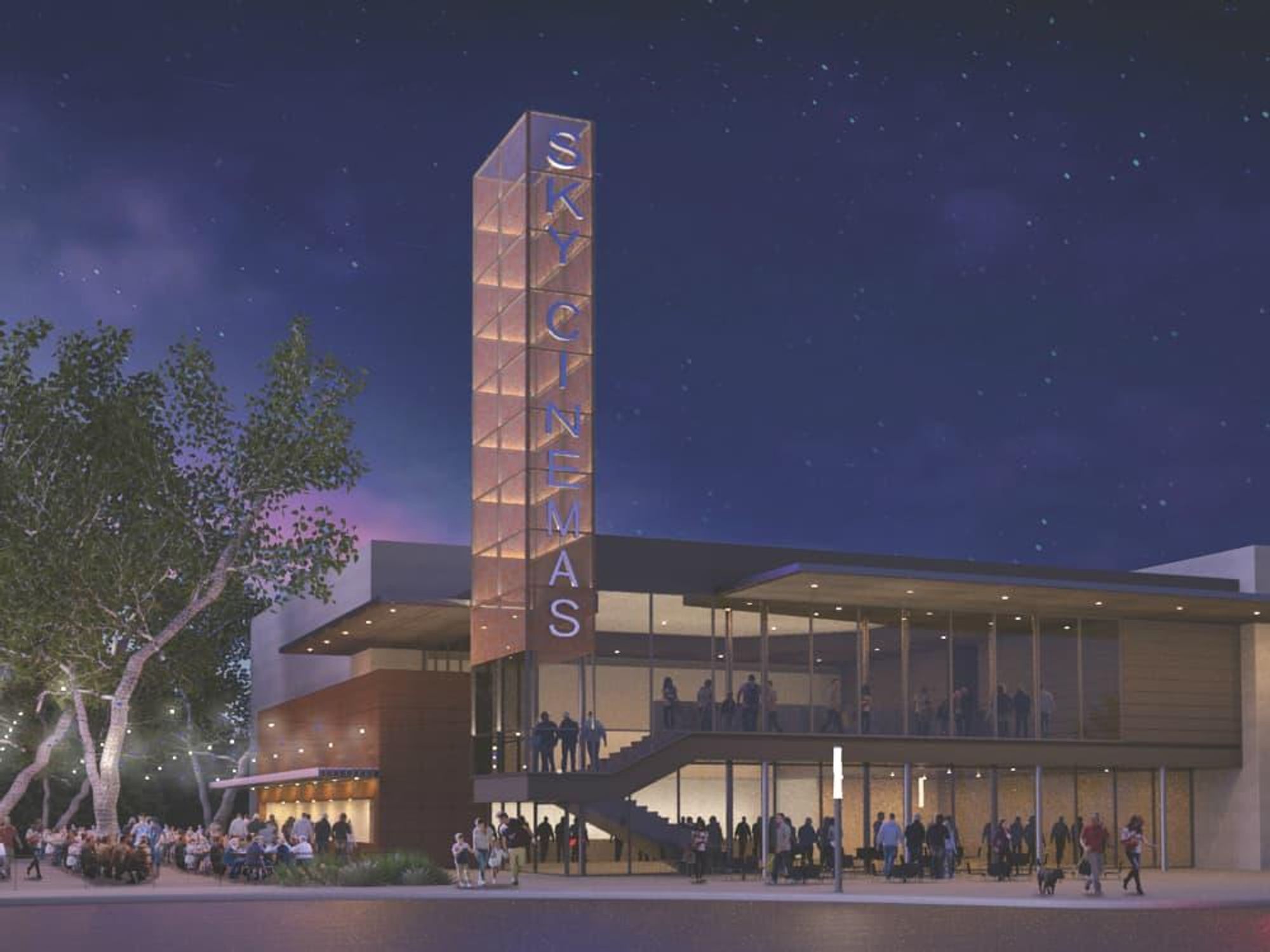 Sky Cinemas rendering Belterr Village Southwest Austin Crescent Comunities Endeavor Real Estate Group