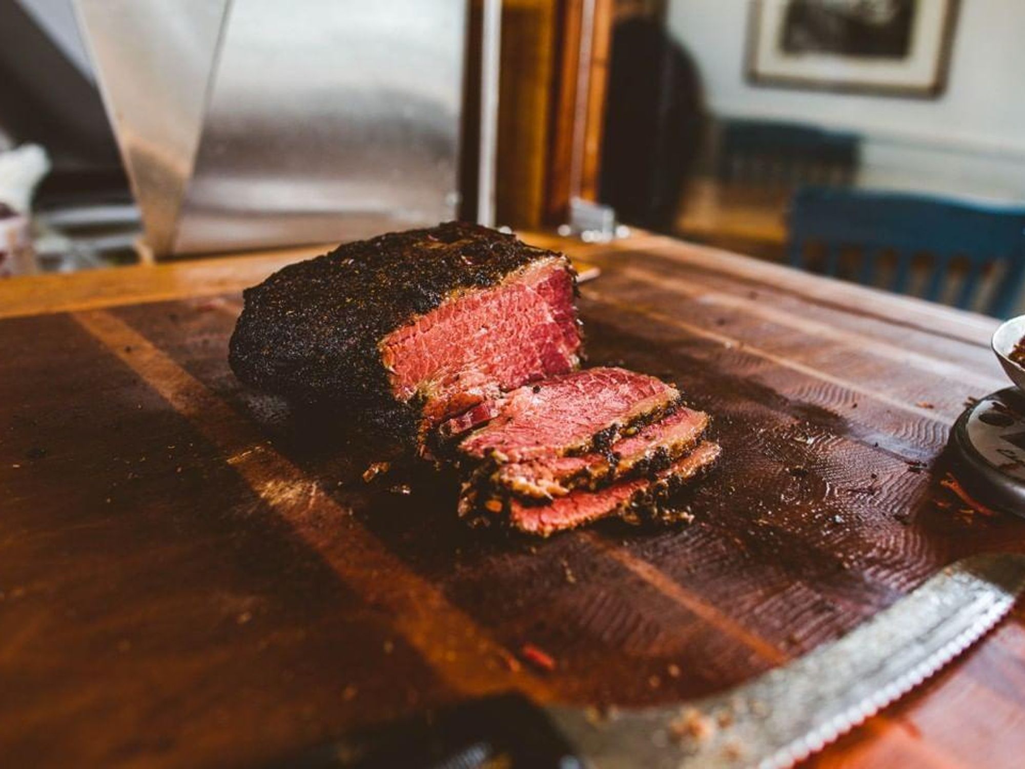 Sliced pastrami by Mum Foods.