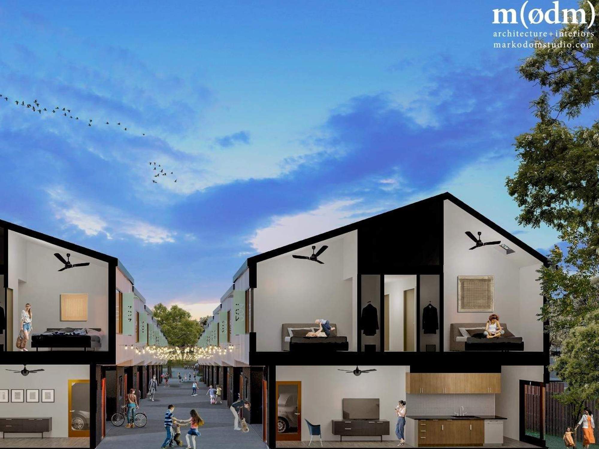 The new development is designed to move the conversation about affordable housing from renting to owning. Rendering courtesy of Mark Odom Studio via KVUE