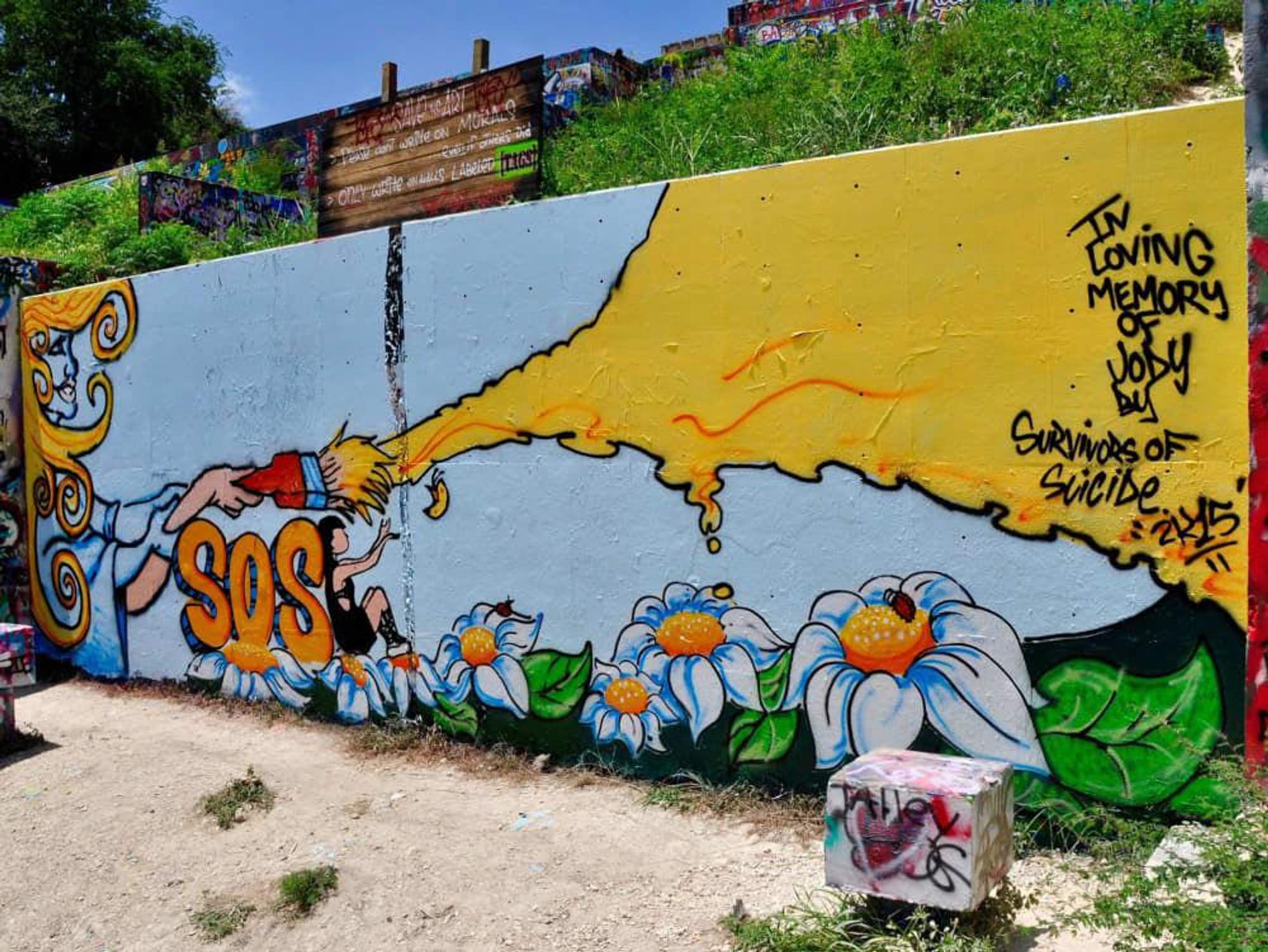 SOS mural Castle Hill Austin