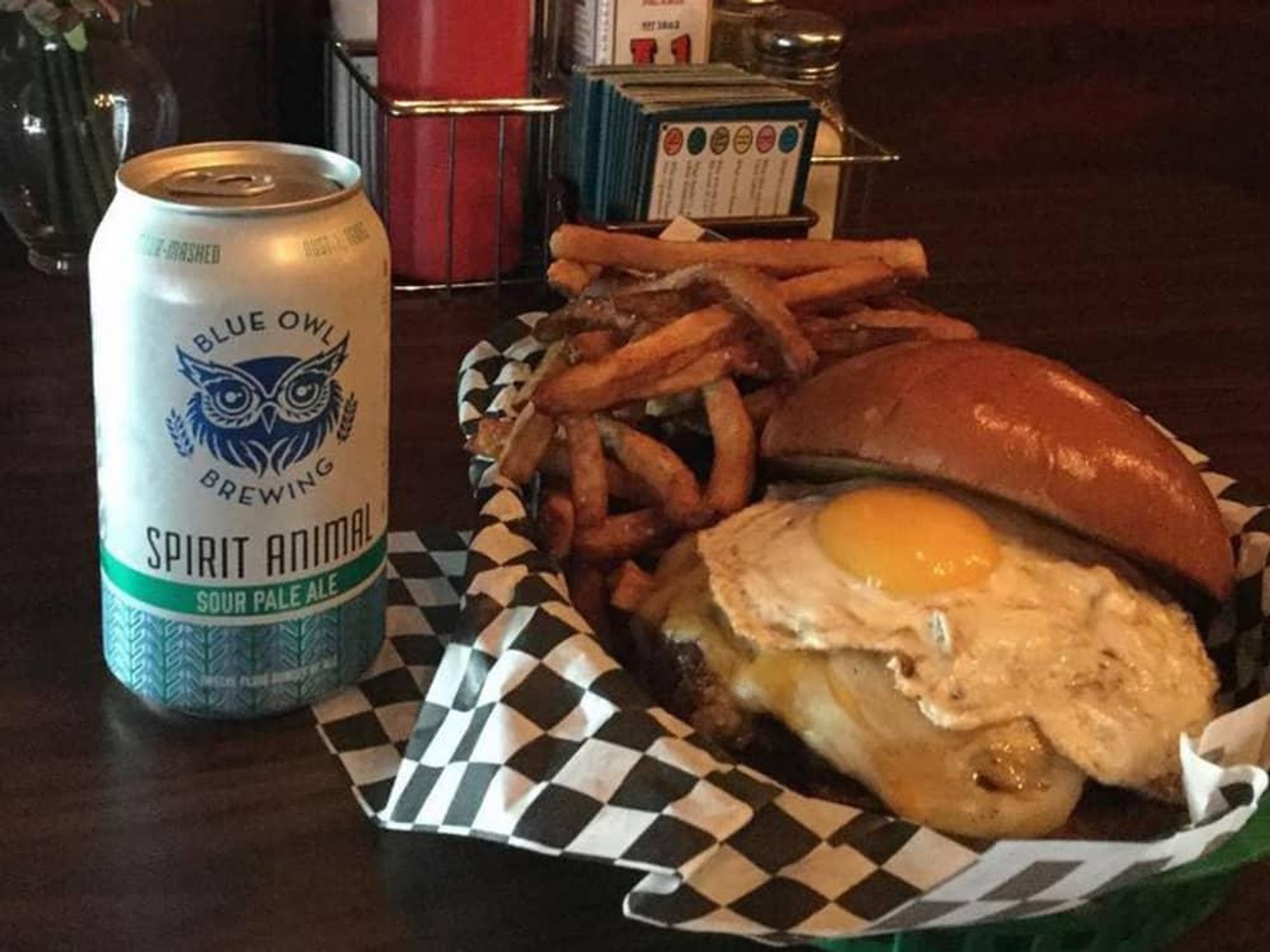 Sputnik burger Blue Owl Brewing