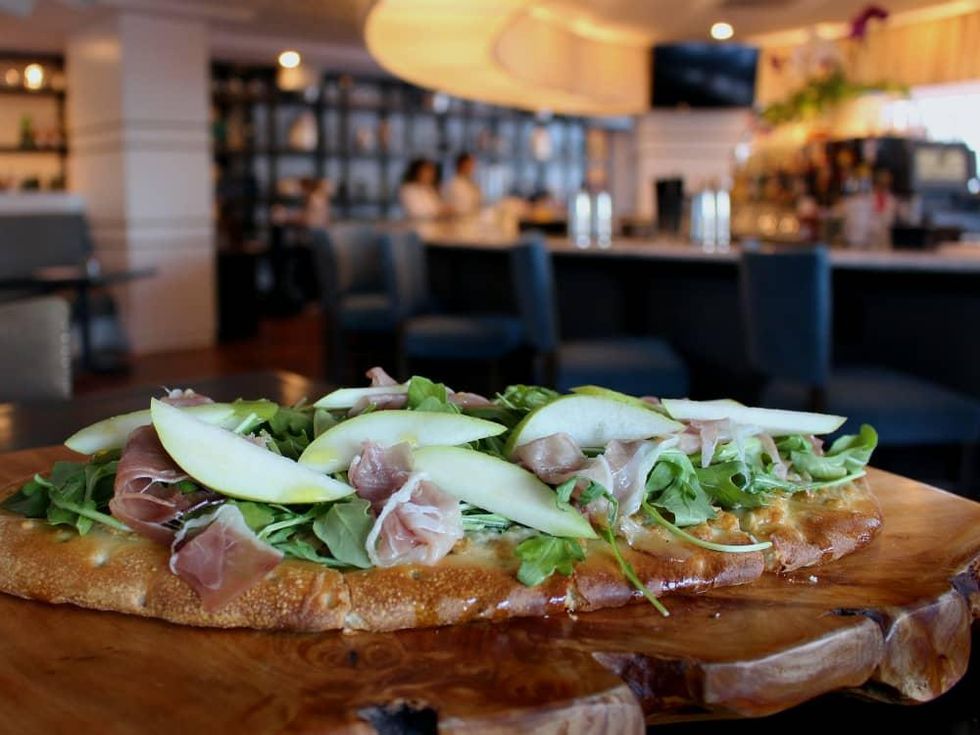 St Genevieve Austin bar Rock Rose March 2016 pizza prosciutto