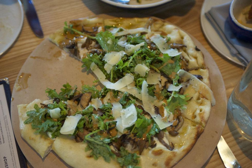 St. Philip mushroom pizza