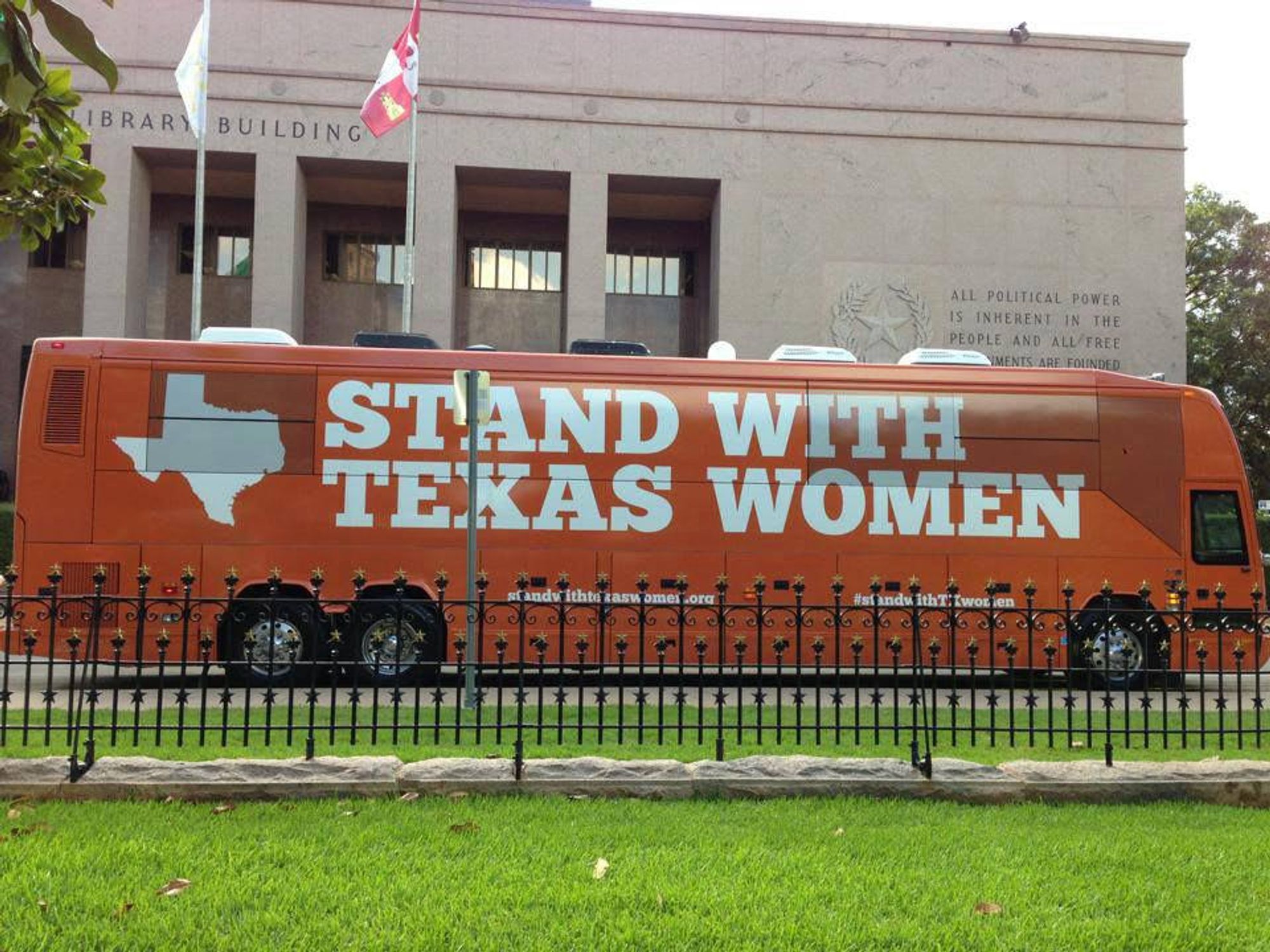 Stand with Texas Women Tour Bus