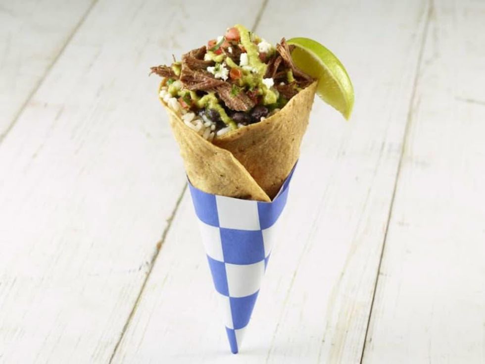 State Fair Big Tex fried food burnt end burrito