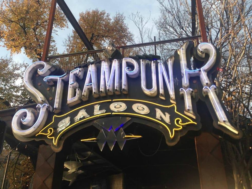 Steampunk Saloon Austin bar sign