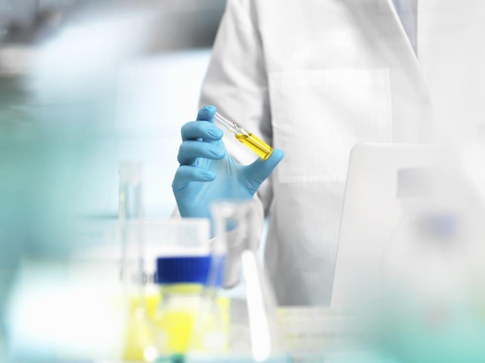 STEM research scientist lab gloves test tube vial