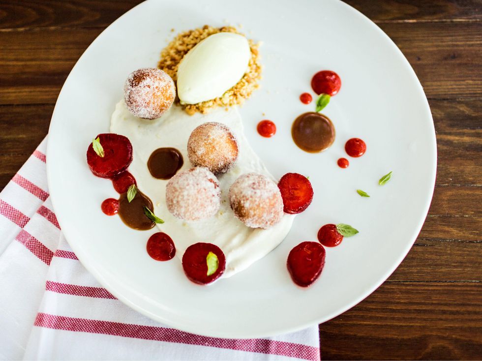 Steven Cak dessert at Olive and June restaurant in Austin