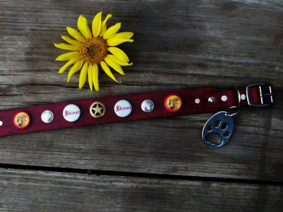 StickDogLeather_Shiner Bock beer cap dog collar_etsy
