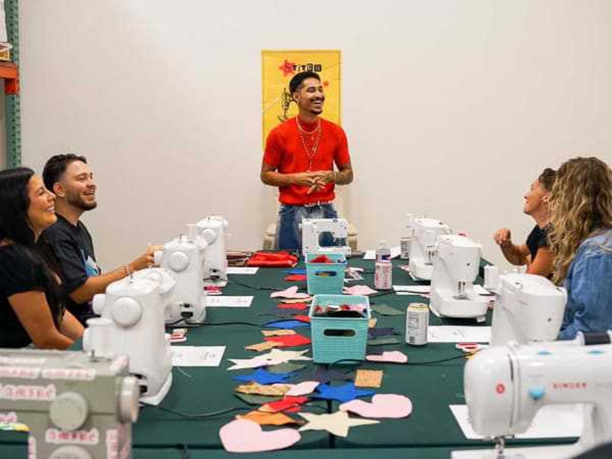 Stitch Lab co-founder and instructor Eric Lugo teaching a workshop