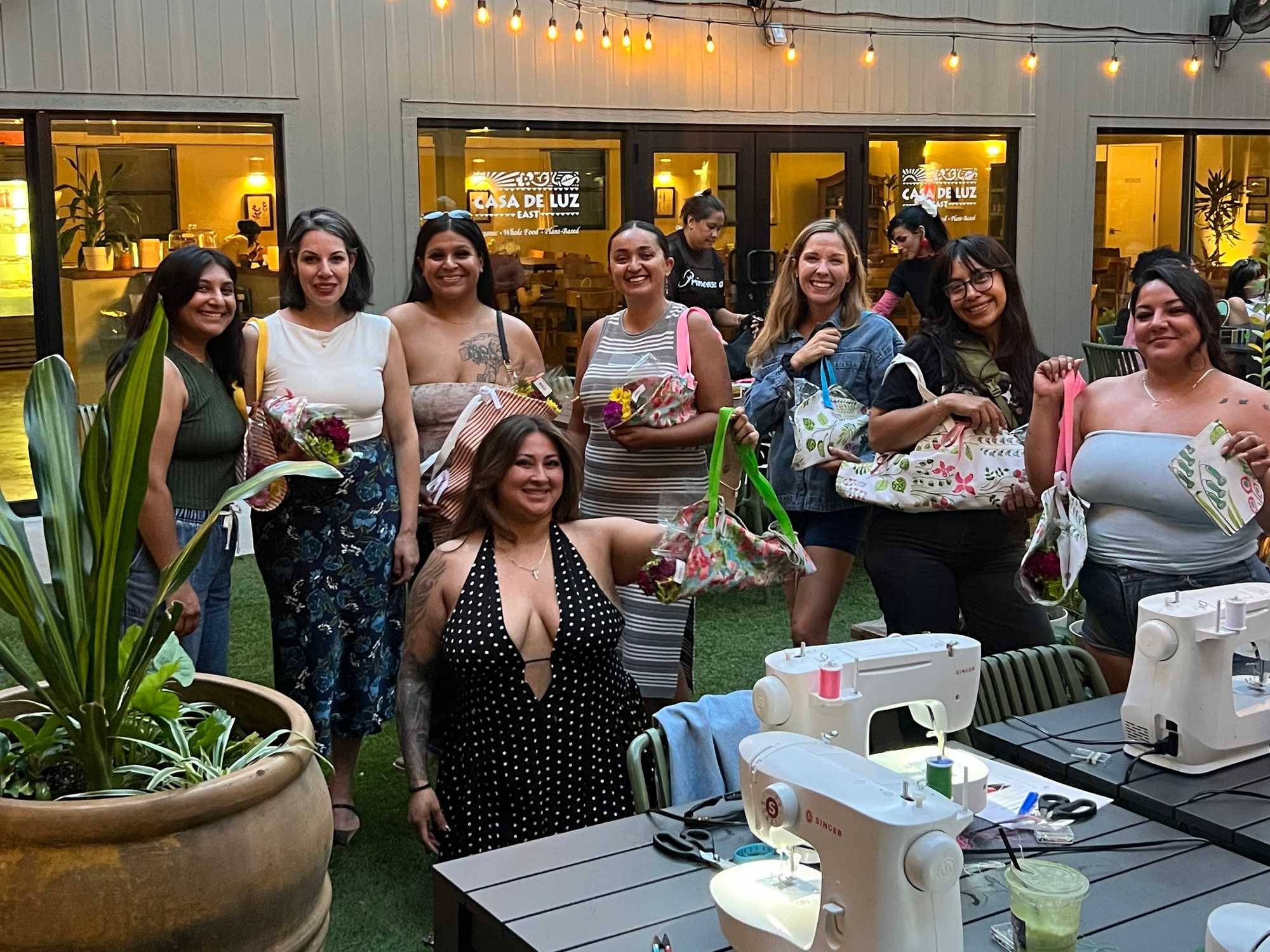 Stitch Lab students at Casa de Luz workshop