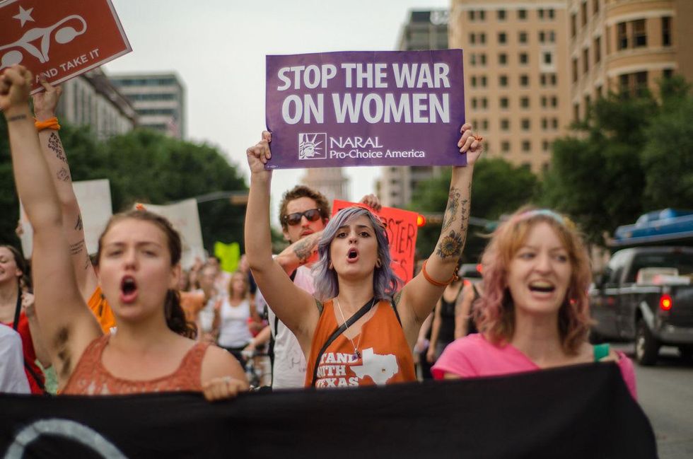 Stop the war on women protestor