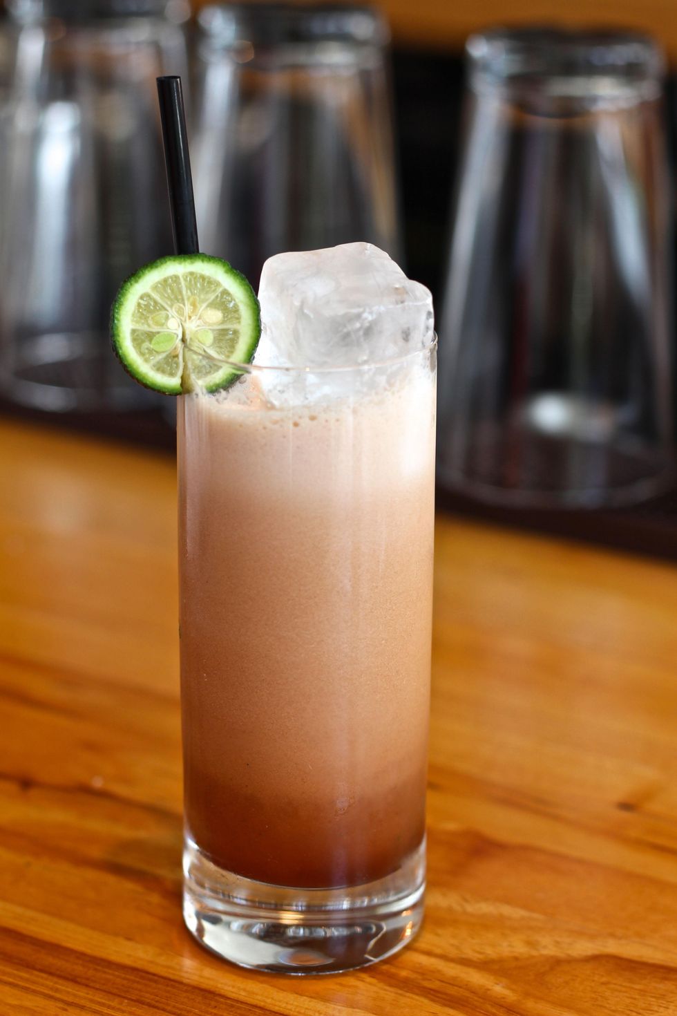 Sweet and Sour Raspberry Tonic at Qui restaurant in Austin