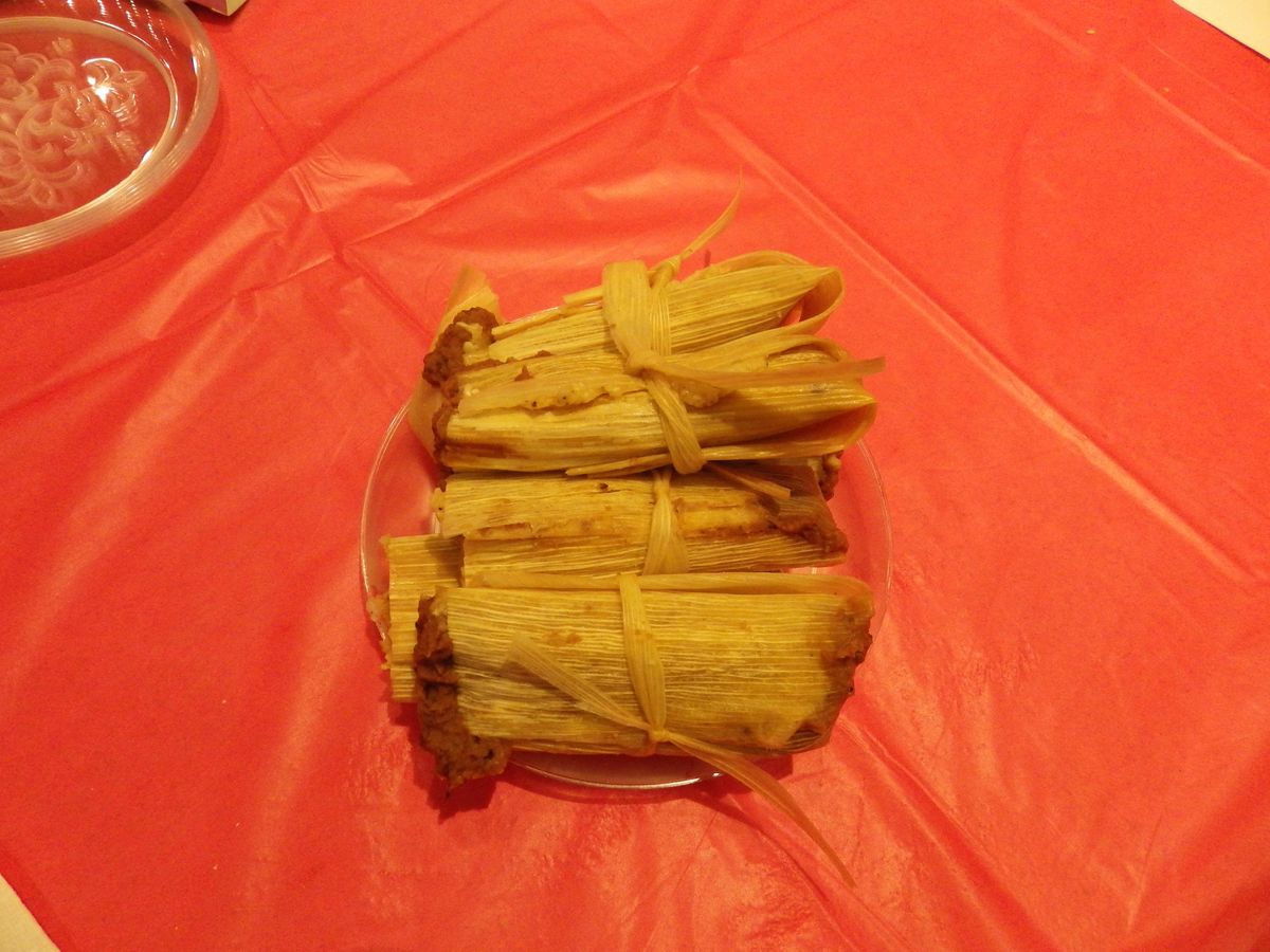 The finished product steaming hot, tasty bean tamales. CultureMap Austin