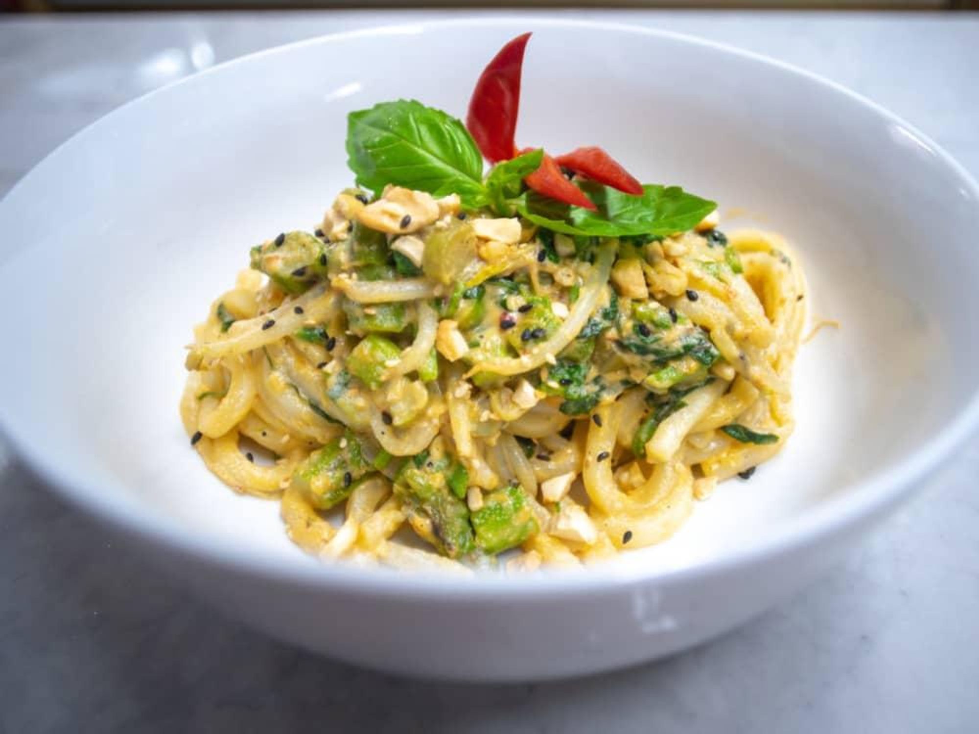 Tanuki cashew noodles Austin