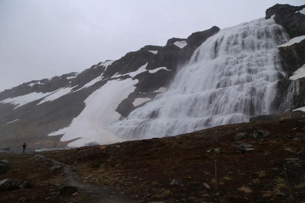 Tarra Gaines Iceland December 2014 Dynjandi Falls (photo credit-Linda Gaines)