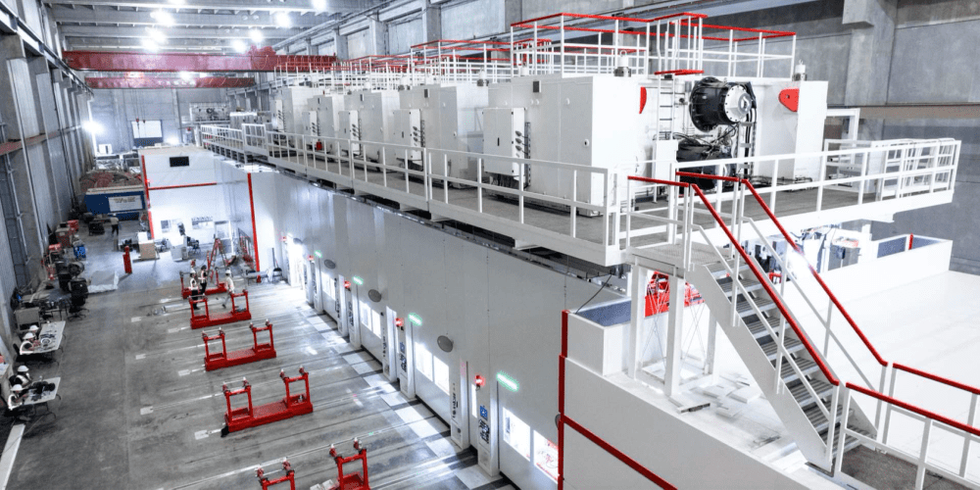 Tesla factory stamping press Austin